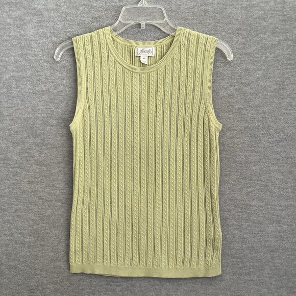 Foxcroft Cardigan Sweater Twin Set Size M Supima Cotton Pointelle Cable Knit - Picture 8 of 16